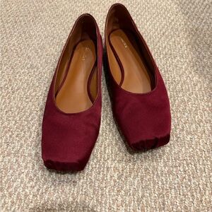Reformation Burgundy Ballet Flats